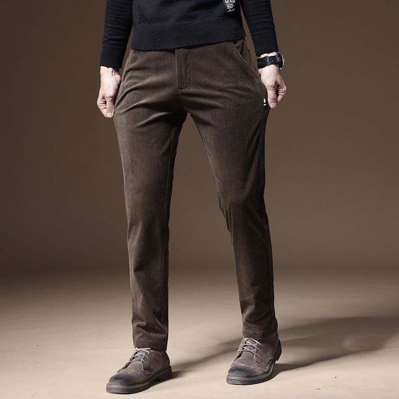 New Corduroy Casual Men's Straight Slim-fit Stretch Pants