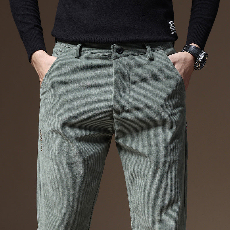 New Corduroy Casual Men's Straight Slim-fit Stretch Pants
