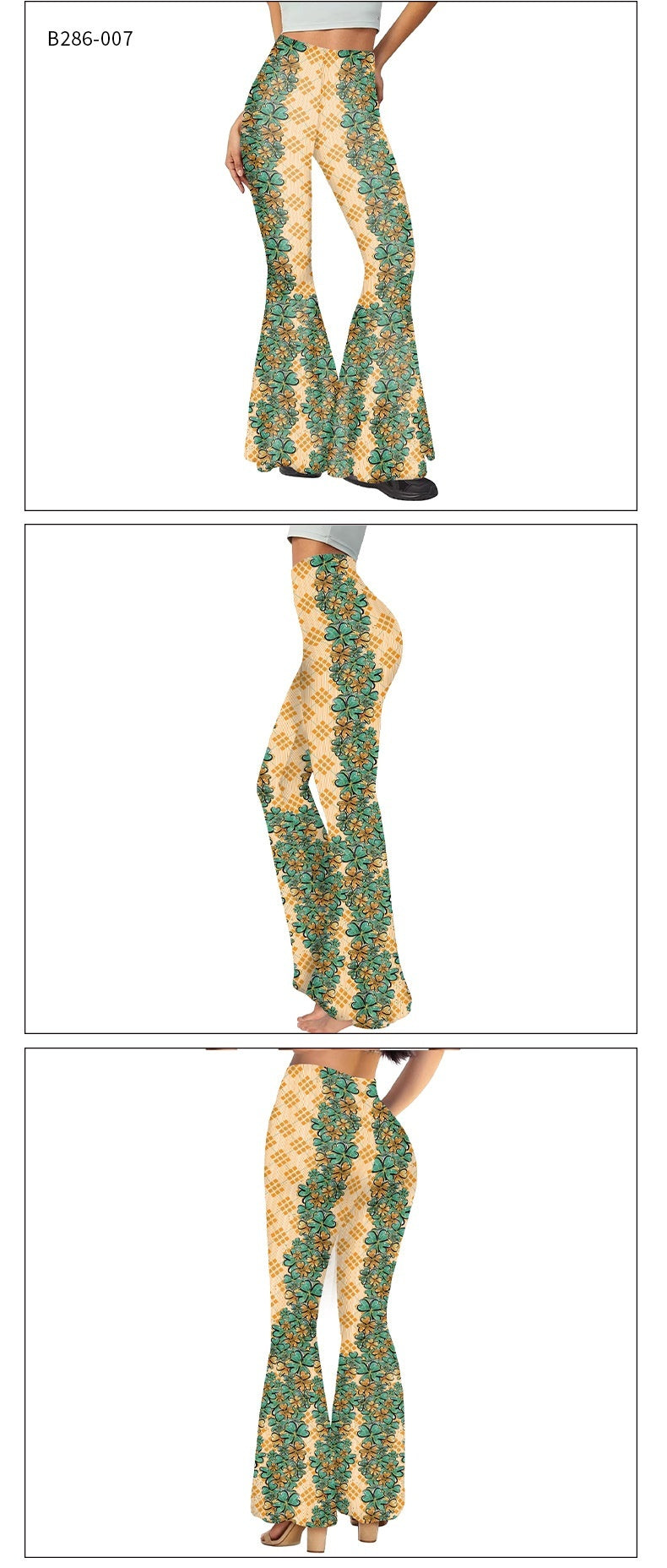 Fashion Casual Digital Printing Women's Bell-bottom Pants