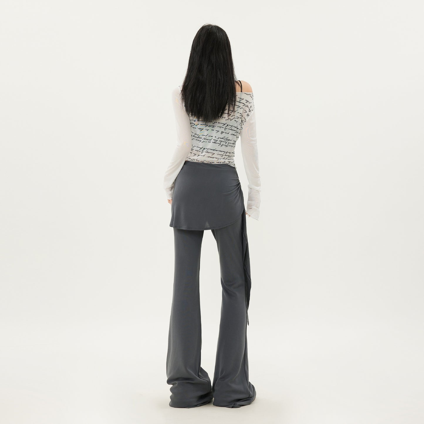 Casual Low Waist Slim Fit Bell-bottom Pants