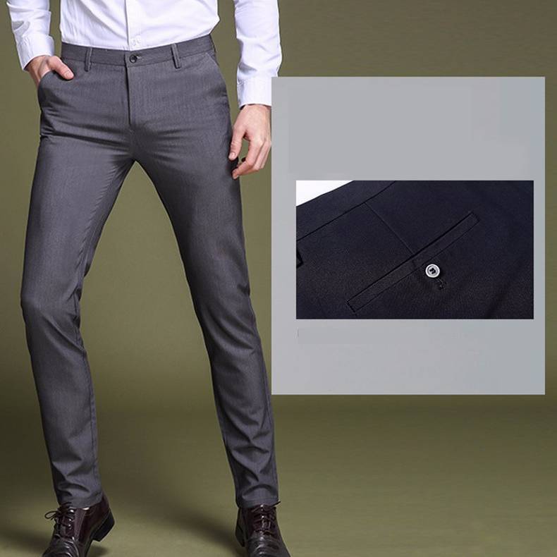 Slim-fit stretch pants with four seasons feet