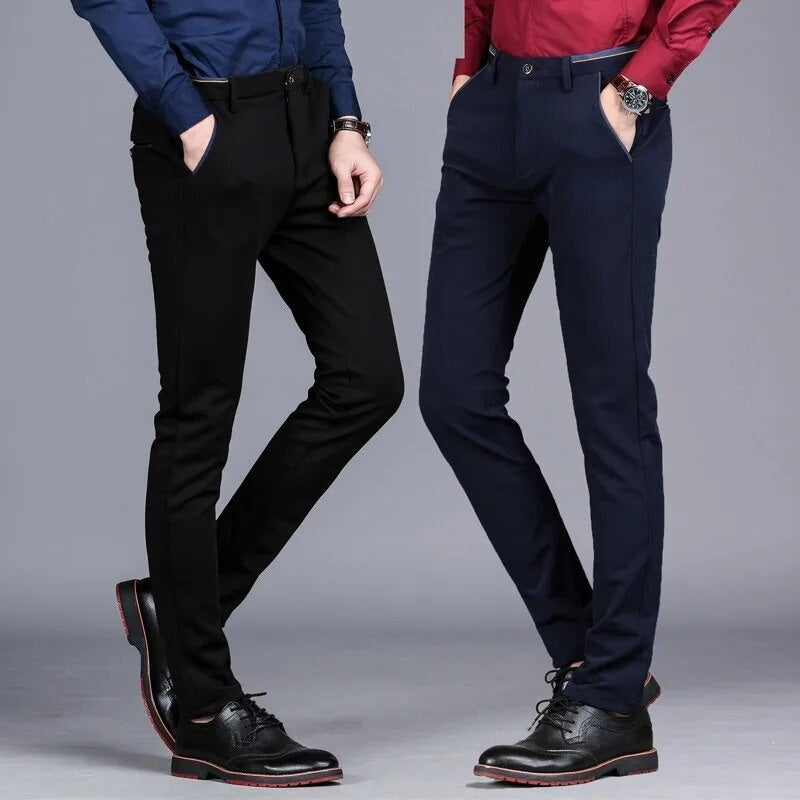 Slim Fit Stretch Pencil Pants Korean Style Suit Pants