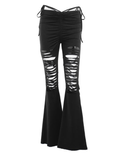 Slim Fit Hollow Out Drawstring Spicy Girls' Bell Pants