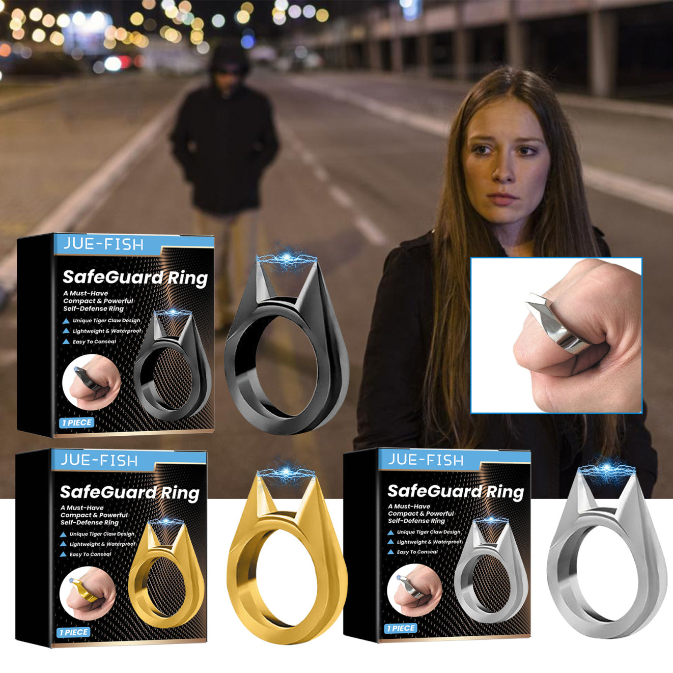 Jue-Fish Cat Ear Rings Pair Rings For Men And Women Decorate Fashionable Outfits With Jewelry Rings