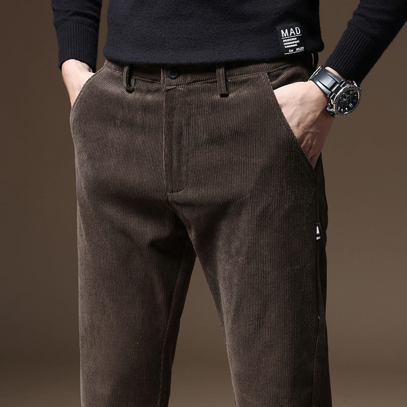 New Corduroy Casual Men's Straight Slim-fit Stretch Pants
