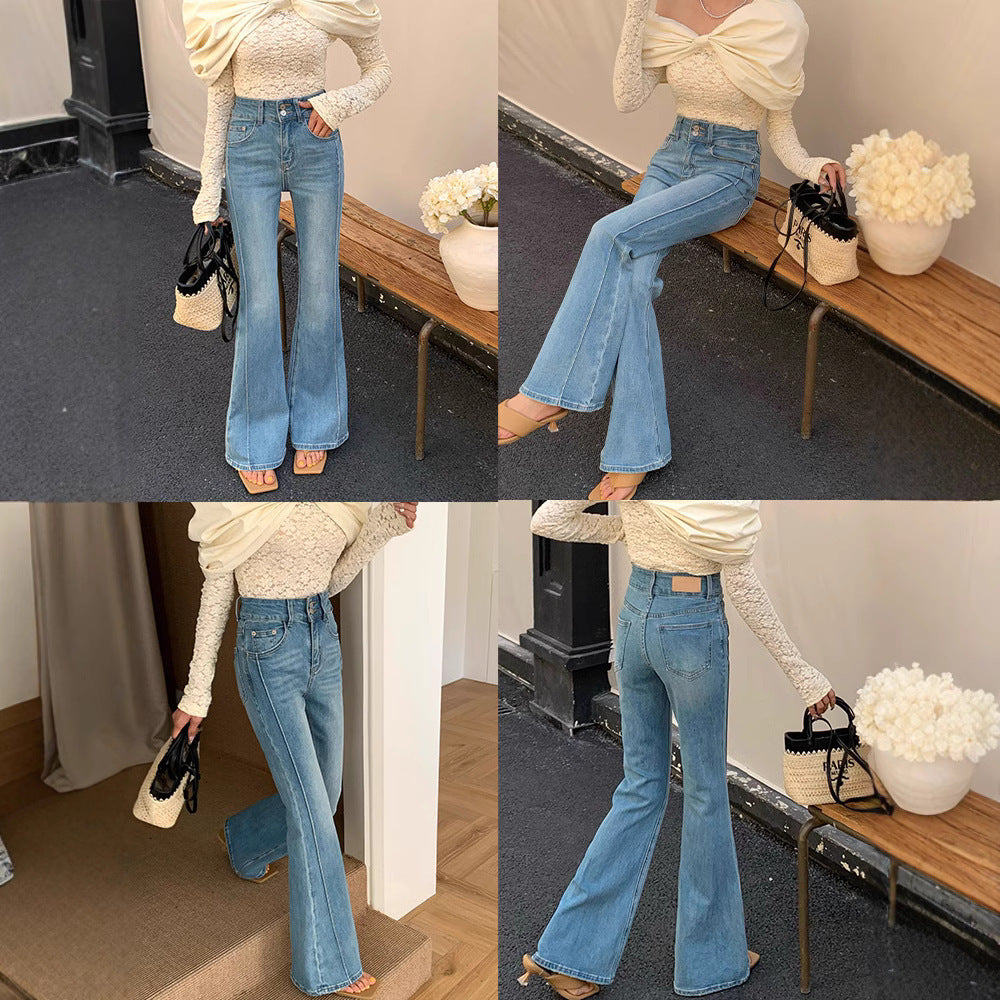 Women's High Waist Stretch Slim Bell-bottom Pants