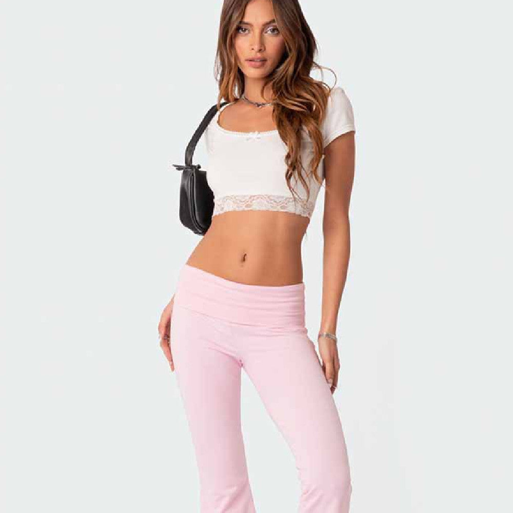 Women's Fashion Low Waist Bell-bottom Pants